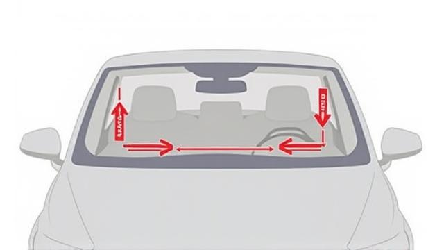 Diagramm zur korrekten Anbringung der Klebevignette an der Windschutzscheibe